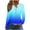 Blue, variant on ShiShine Womens Eyelets Hoodies Loose Button Up V Neck Long Sleeve Sweatshirts Fall Casual Gradient Pullover Tops