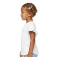 thumbnail image 3 of COUVER Toddler Little Girl's Soft Cotton Flutter Sleeve T-Shirt, White, 4T, 1 Piece, 3 of 7