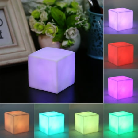 LED Color Changing Mood Cube Night Light Table Lamp Gadget Home Party