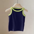 thumbnail image 6 of Kids Solid Color Tank Top Boys Girls Cotton Crew Neck Sleeveless Workout Vest Summer Loose Fit Undershirts Breathable Lightweight T Shirt Comfy Tops Casual Clothes Navy 7-8 Years, 6 of 6