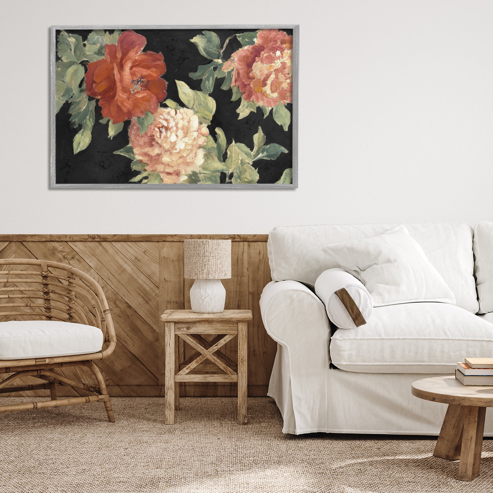 Stupell Industries Beauty of the Red Blossom Gray Framed Giclee Art, design by Lanie Loreth