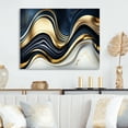 thumbnail image 2 of Designart Abstract Geode Waves Blue And Gold IV Canvas Wall Art, 2 of 5