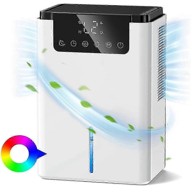 Deshumidificador eléctrico de 2,2 L para habitaciones, silencioso, con modo de suspensión y descongelación, purificador de aire con enchufe europeo.