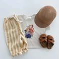 thumbnail image 2 of Boys' Cotton Linen Harem Bloomers Pants for Baby Toddler Striped Bloomer Elastic Basic Harem Pants Joggers for 0-5 Years, 2 of 6