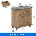 thumbnail image 4 of DEXTRUS Rustic Wood Nightstand with Charging Station, Bedside End Table with Drawers, Brown, 4 of 8