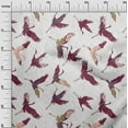 thumbnail image 3 of oneOone Rayon Dark Magenta Fabric Asian Japanese Bird Quilting Supplies Print Sewing Fabric By The Yard 56 Inch Wide, 3 of 5