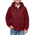 thumbnail image 5 of Boys Midweight Puff Jacket with Hood Zip Up Warm Relaxed Fit Casual Kids Winter Coats Red 14 Years, 5 of 7