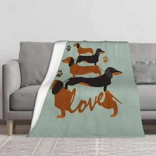 Sausage dog fleece blanket sales