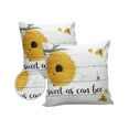 thumbnail image 2 of Outdoor Throw Pillow Cover Spring Yellow Bee Honeycomb on Vintage Wood Plank Waterproof Cushion Covers 2 Pack Farmhouse Pillow Cases Home Decoration for Patio Garden Couch Sofa, 2 of 7