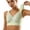 Green, variant on Women Front Side Buckle Lace Edge Without Steel Ring Movement Seamless Gathering Adjustment Yoga Sleep Large Bra Beige,M