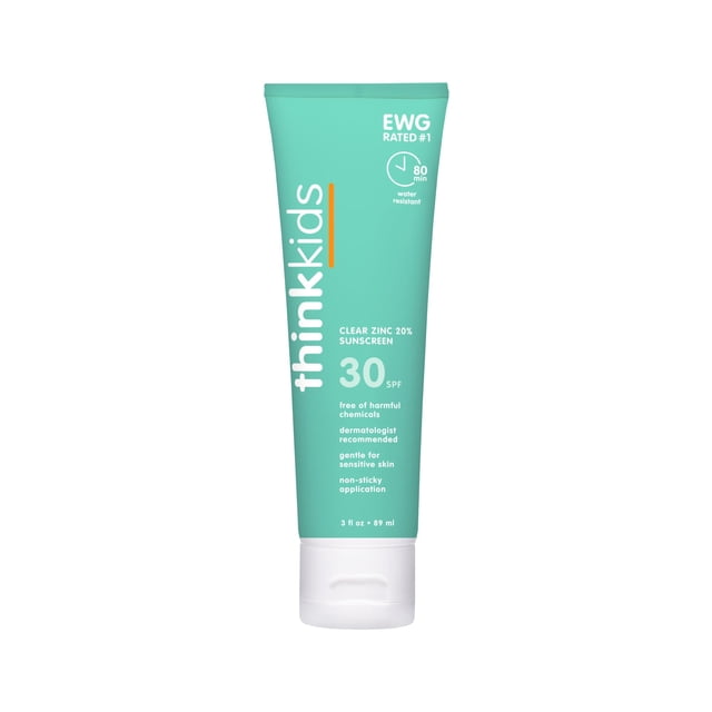 Protector solar THINK Thinkkids SPF 30, óxido de zinc transparente, 90 ml