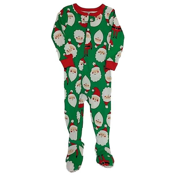 Carter's Carters Infant & Toddler Boys Green Santa Christmas Footie