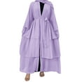 thumbnail image 3 of IBTOM CASTLE Muslim Chiffon Abaya for Women Open Front Cardigan Modest Dress with Hijab Scarf Middle East Arabian Robe Islamic Long Dress L Purple, 3 of 8
