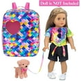 thumbnail image 6 of ZITA ELEMENT 7 Items American 18 Inch Doll Bag Doll Case Set and Doll Accessories Including 18 Inch Doll Clothes, Shoes, Sunglasses, Doll Backpack and Toy Dog, 6 of 6