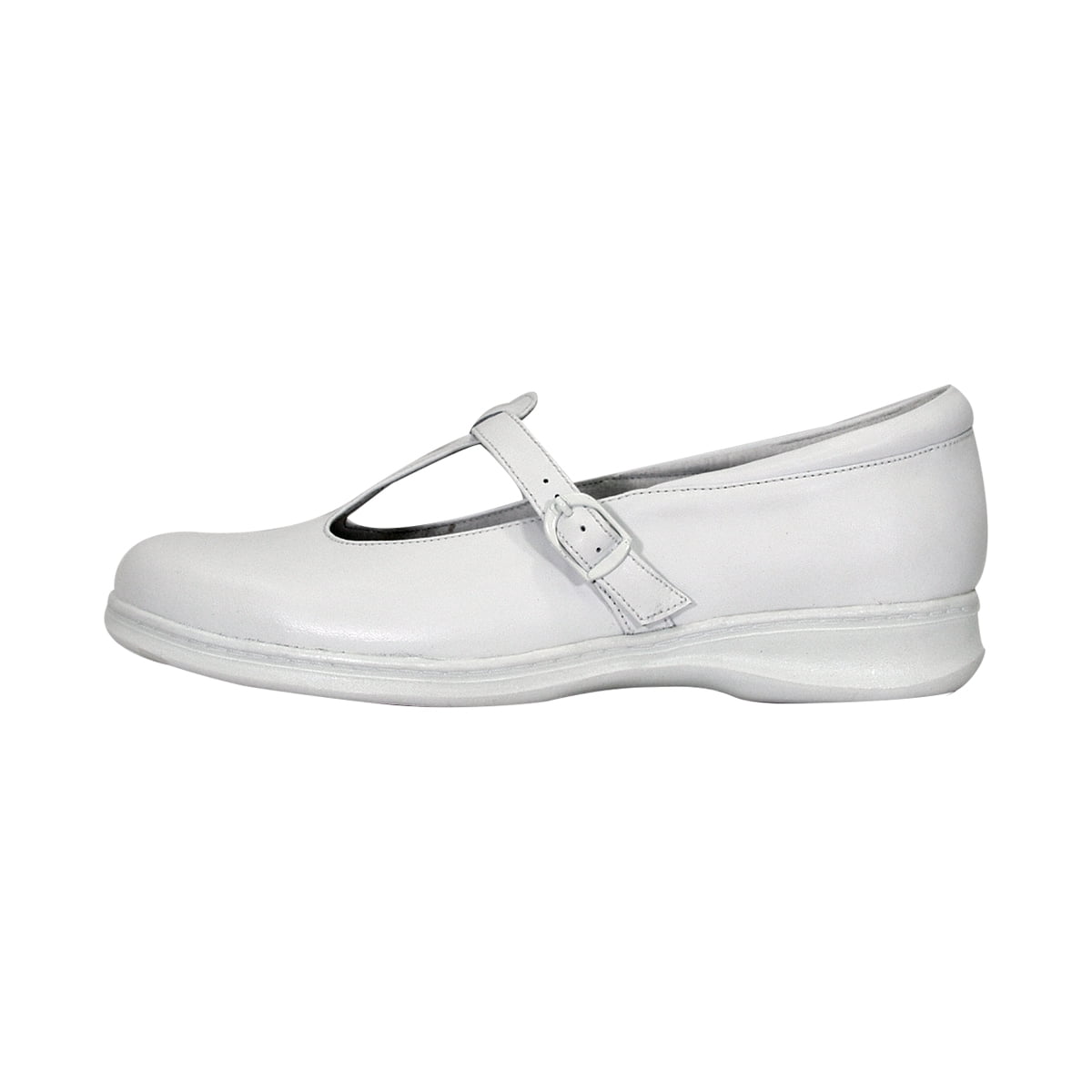 24 HOUR COMFORT Martha Wide Width Comfort Shoe For Work and Casual Attire WHITE 10.5