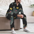 thumbnail image 7 of Susaid Faces Of The Cat Print Men's Long Sleeve Pajama Set, Two-Piece Button-Down Loungewear PJs Set, Comfortable Sleepwear for Relaxation-XX-Large, 7 of 7