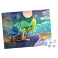 thumbnail image 5 of 500-Piece Jigsaw Puzzle with Foil Accents, Wolves Howling at the Moon, 5 of 5