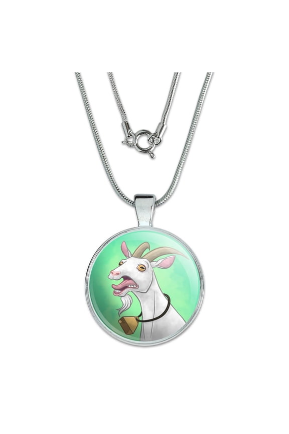 Screaming Goat 1" Pendant with Sterling Silver Plated Chain