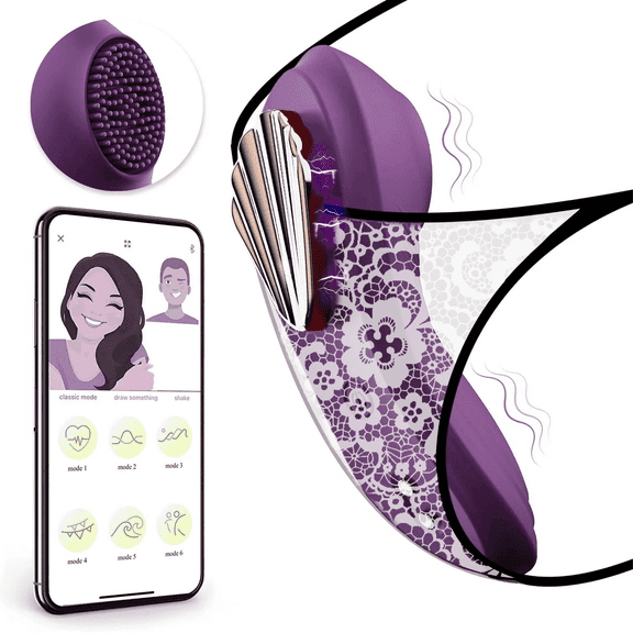 Centerel Wearable Panty Vibrator APP Remote Control Vibrator,9 Vibrations G Spot Vibrator Adult Sex Toys for Women-Purple