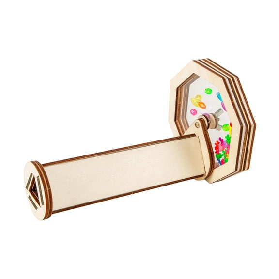 Diy Kaleidoscope Toy Wooden Educational Set Rotating Assembly Compact Wood Materials Gift for Kids Adults