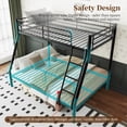 thumbnail image 5 of Capri Twin over Full Size Metal Bunk Bed for Teens Adult with 12" Under-Bed Storage & Ladder & Full-Length Guardrail, Space-Saving, Heavy-duty, Black, 5 of 11