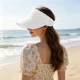 thumbnail image 7 of Ponytail Visor Hat for Women | Wide Brim Sun Protection Cap | Breathable Open Top, Quick Drying Fabric, Sweat Absorbent Band, Adjustable Fit, Summer Beach Activewear, 7 of 7