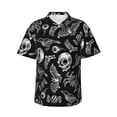 thumbnail image 1 of Balery Skull bird bat spider Camisas hawaianas de manga corta para hombre, camisas playeras de corte holgado, camisas de vacaciones con botones,X-Large, 1 of 7