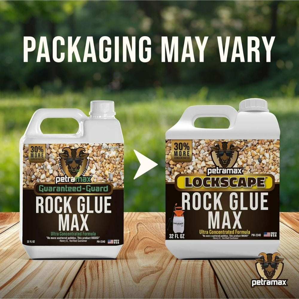 PetraMax Rock Glue for Landscape, Wide Coverage Mulch Adhesive, 32 oz