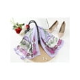 thumbnail image 5 of INSPIRE CHIC Women Floral Printed Square Scarves 35" Large Silk Feeling Satin Scarves Head Wrap Bandanas 90x90cm Purple, 5 of 6