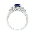 thumbnail image 3 of 4 1/10 Carat T.G.W Created Blue & White Sapphire and Diamond-Accent Halo Sterling Silver "Indigo Gem" Engagement Ring, 3 of 6