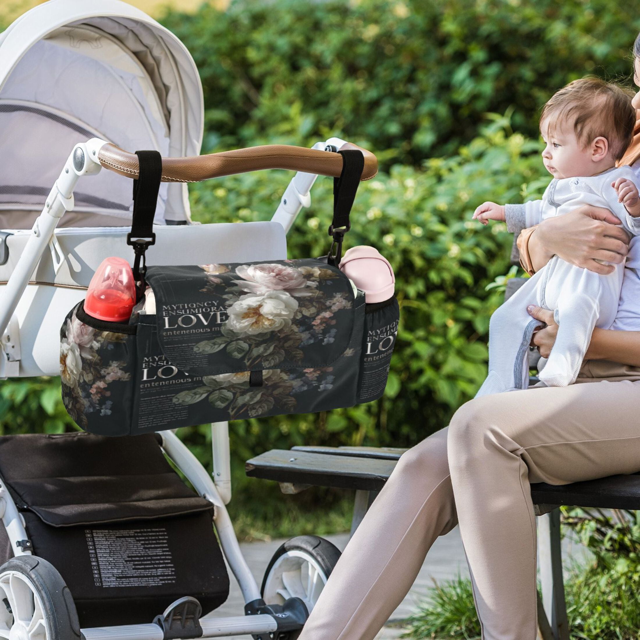 DIXRUYEE Stroller Organizer Roses for Teliemoy Printed