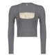 thumbnail image 5 of Moda mujer casual apretado pulóver empalme irregular cuello redondo camisetas tops Fridja  FKASFK2632, 5 of 5