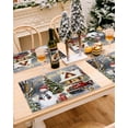 thumbnail image 3 of Christmas Placemats Set of 6, Christmas Tree Snowman Place Mats Red Truck Squirrel Placemat Table Decoration for Kitchen Table Dinner Xmas Holiday Party Home Decor Indoor Outdoor 13x19 Inch, 3 of 9