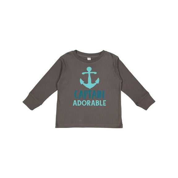 Inktastic Captain Adorable, Boat Anchor, Sailor, Sailing Boys Long Sleeve Toddler T-Shirt