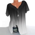 thumbnail image 2 of fatyb Women's Summer Pleated Tunic Tops Gradient Short Sleeve T-Shirts Casual Loose Blouses Plus Size, 2 of 5