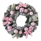thumbnail image 1 of Guirnalda navideña para puerta, accesorios, centros de mesa artesanales con lazo rosa 40 cm de diámetro, 1 of 9