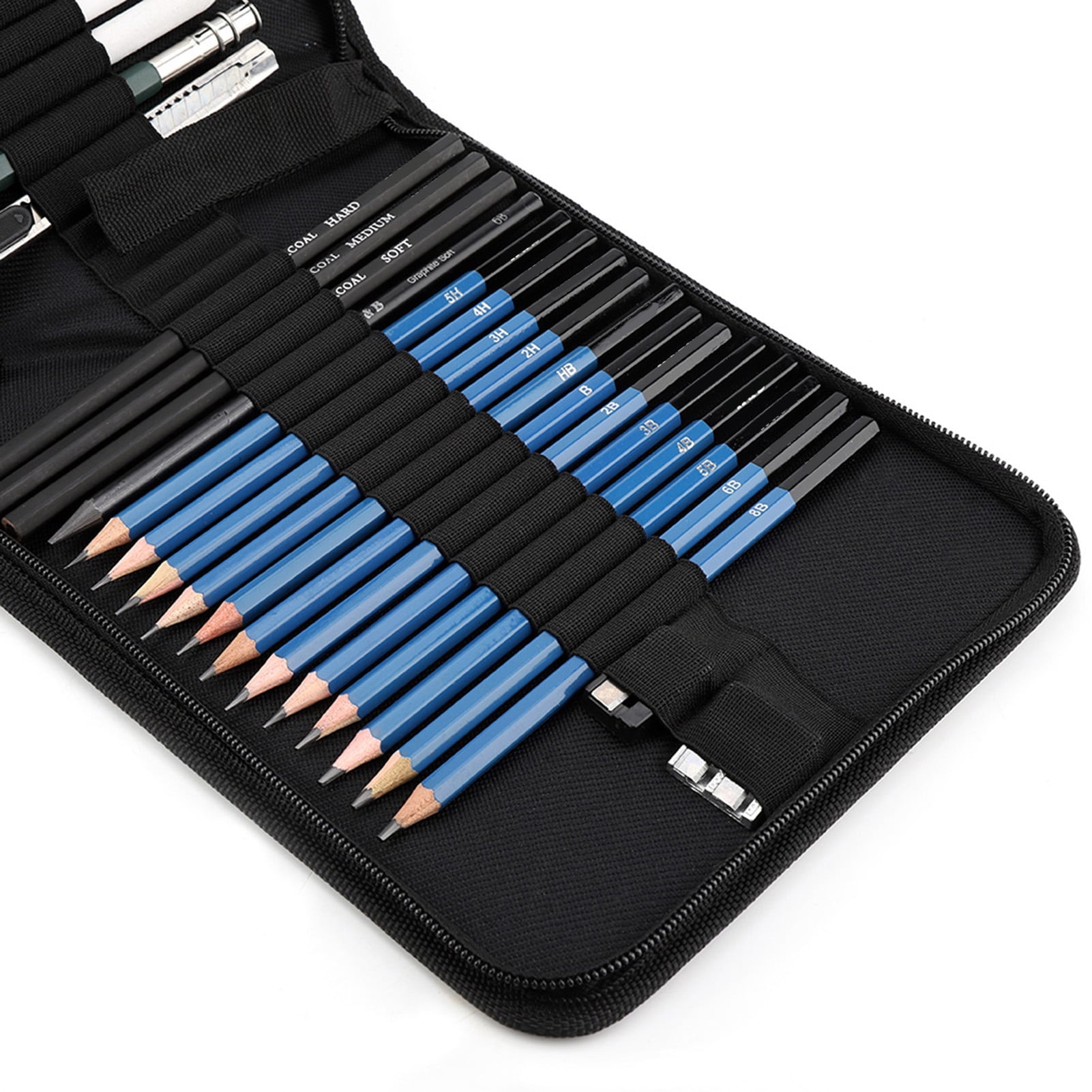 Nieyigj 32pcs Professional Sketching and Drawing Pencil Set, Deluxe Art Supplies Kit with Graphite Charcoal Pencils and Carry Case for Artists Beginners (9.45 x 8.07 inches / 24 x 20.5 cm)