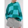 thumbnail image 1 of FOLUNSI Chunky Plaid Oversized Sweater – Slit, Drop Shoulder, Winter Staple, 1 of 6