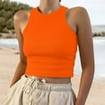 thumbnail image 3 of Breezora Women's Sleeveless Round Neck Tank Top Lightweight Breathable Summer Blouse for Casual Outfits S Size Orange, 3 of 7