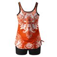 thumbnail image 4 of Fartey Tankini Swimsuits for Women Clearance Tankini Bathing Suit Vintage 2 Piece Tankini Tops with Boyshorts Tummy Control Modest Swimsuit Orange S-2XL, 4 of 6
