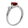 thumbnail image 2 of Galaxy Gold 14K White Gold 1.26 Carat Natural Diamonds and Heart-Shaped Garnet Ring - January Birthstone - Energy & Devotion - Sizes 5.5 to 11 - Fine Jewelry for Women, 2 of 2