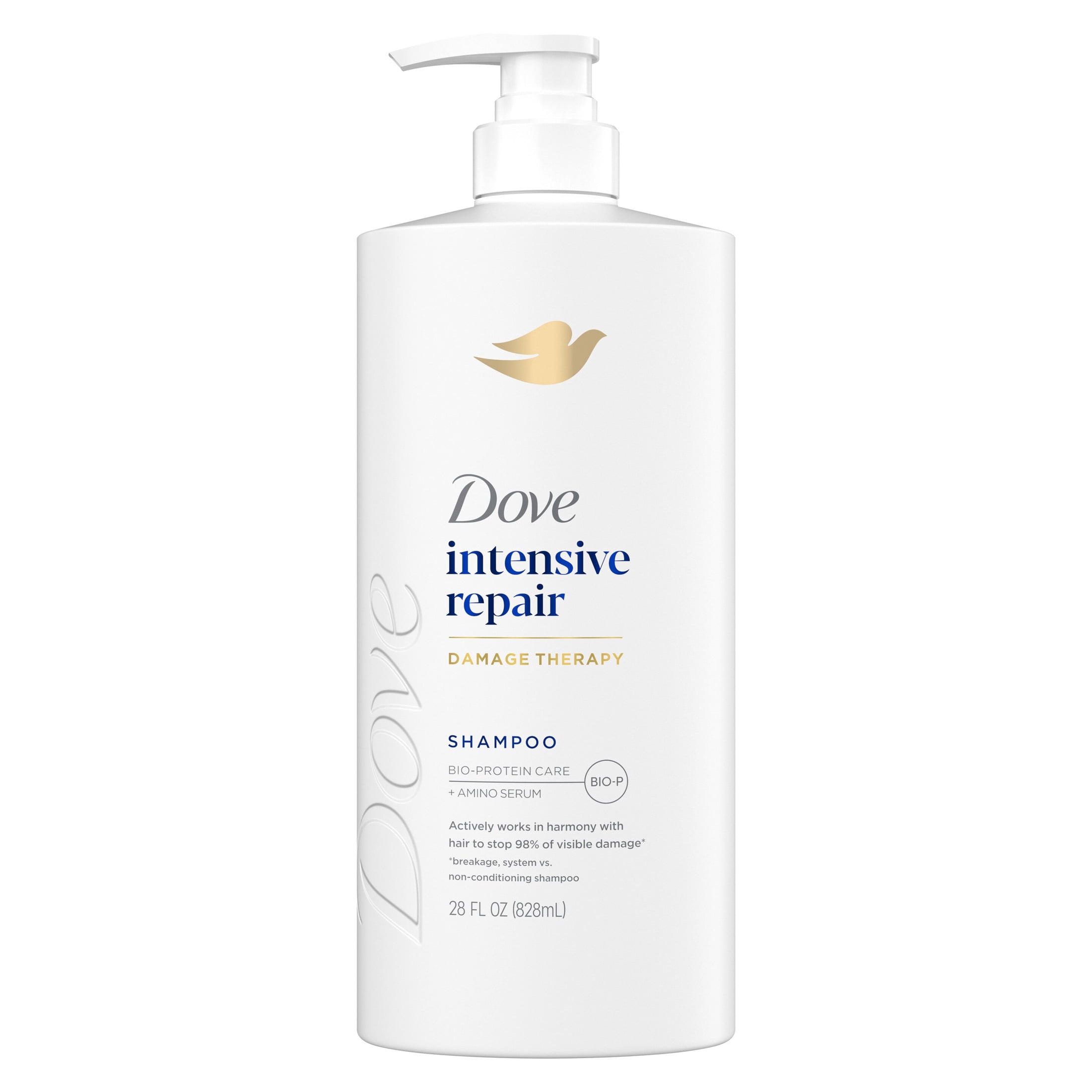 (4 pack) Dove Shampoo for Damaged Hair Intensive Repair with Bio-Protein Care Technology and Amino Serum, 28 fl oz