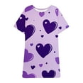 thumbnail image 5 of FAZVAOO Nightgowns for Women Short Sleeve Sleep Shirts Hearts Print Soft Sleepwear Size 12, 5 of 5