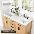 thumbnail image 6 of Pemberly Row 60" Wood Vanity in Light Brown with Composite Stone Top no Mirror, 6 of 13