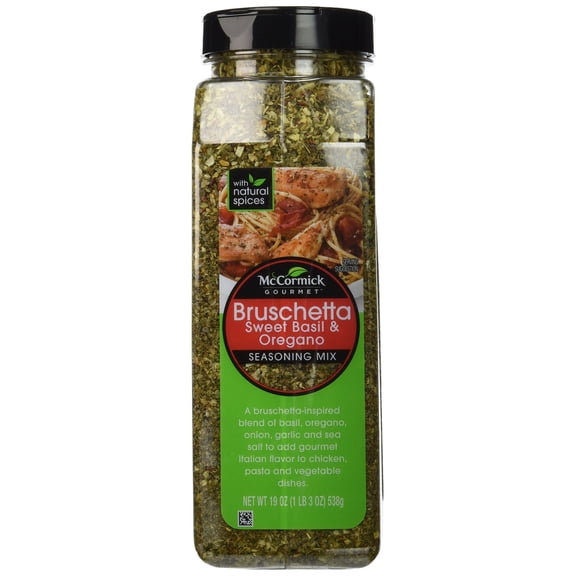 Mccormick Gourmet Bruschetta Seasoning Mix, Sweet Basil & Oregano, 19-Oz., Plastic Shaker Packaging May Vary