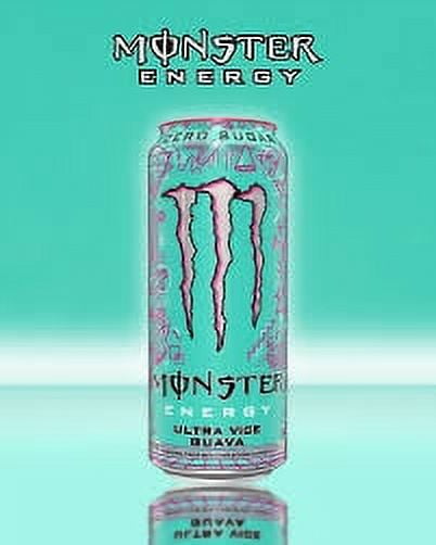 Monster Energy Ultra Vice Guava, Sugar Free Energy Drink, 16 Ounce (Pack of 12)