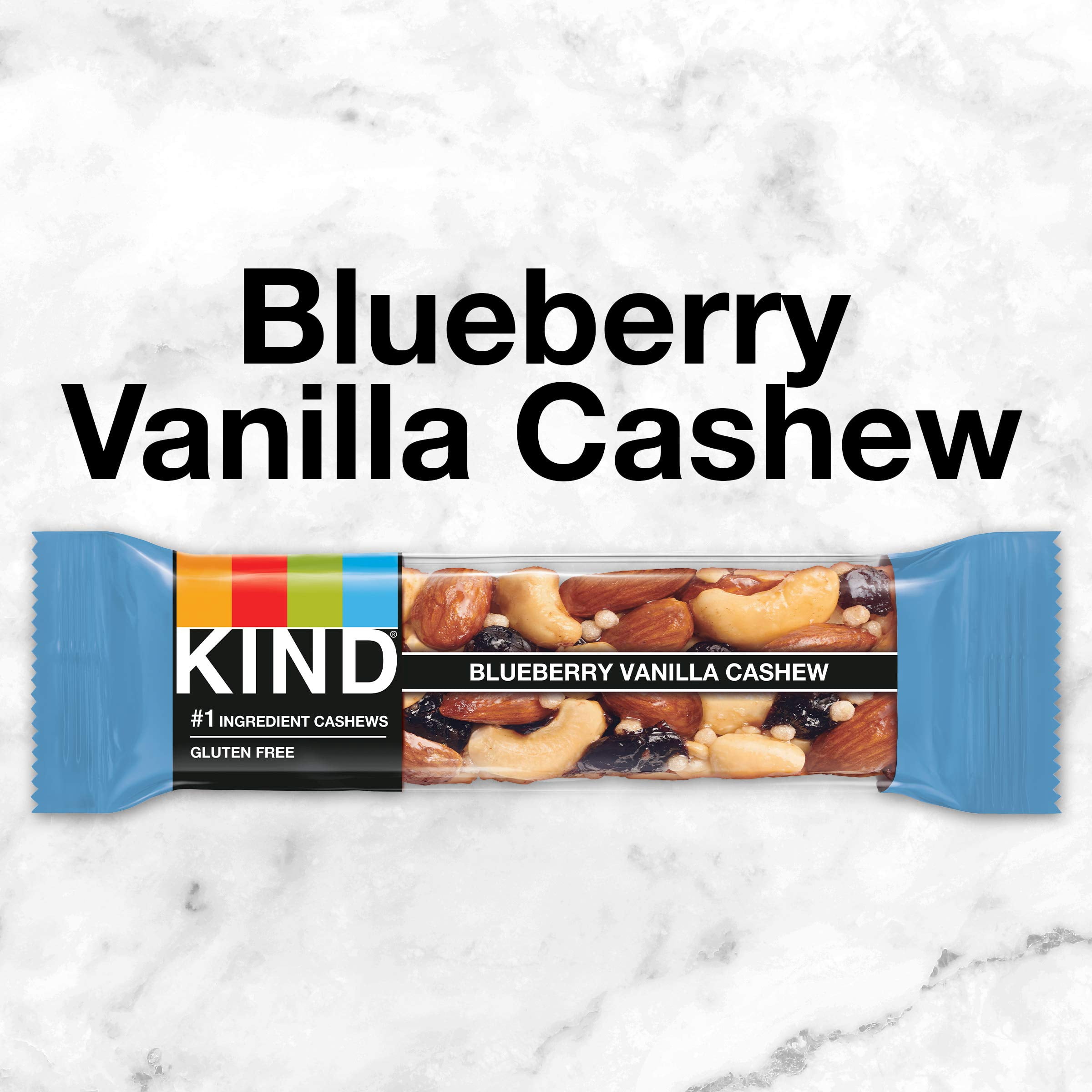 Kind Bars, Blueberry Vanilla & Cashew, Gluten Free, Low Sugar, 1.4Oz, 12 Count