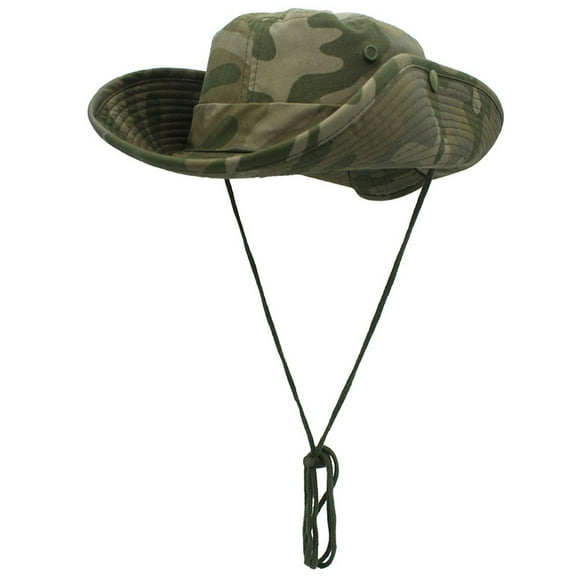 (Taille: 56-60cm/22-23.6 Pouces, Camou-Vert) Chapeaux de Pêche à Large Bord pour Hommes, Chapeau Seau pour Hommes et Femmes, Chapeau de Randonnée Safari Boonie, Chapeaux Seau Camouflage pour Safari Plage Militaire