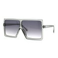 thumbnail image 2 of Pop Color Squared Rectangular Flat Top Mob Plastic Oversize Sunglasses Slate Smoke, 2 of 4