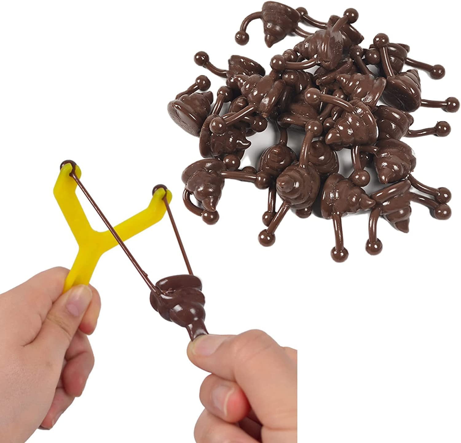 Poop Slingshot Toy Mini Rubber Slingshot Flying Poop Toys Stretchy